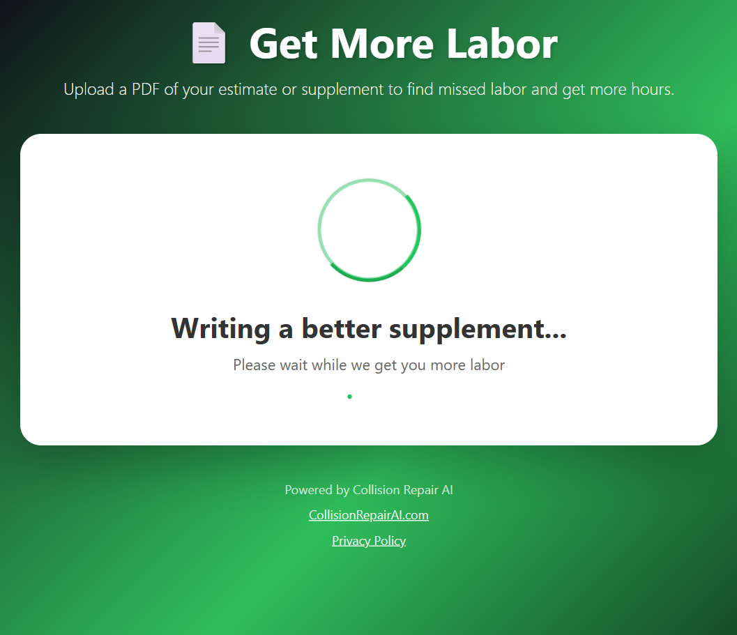 GetMoreLabor.com analysis interface