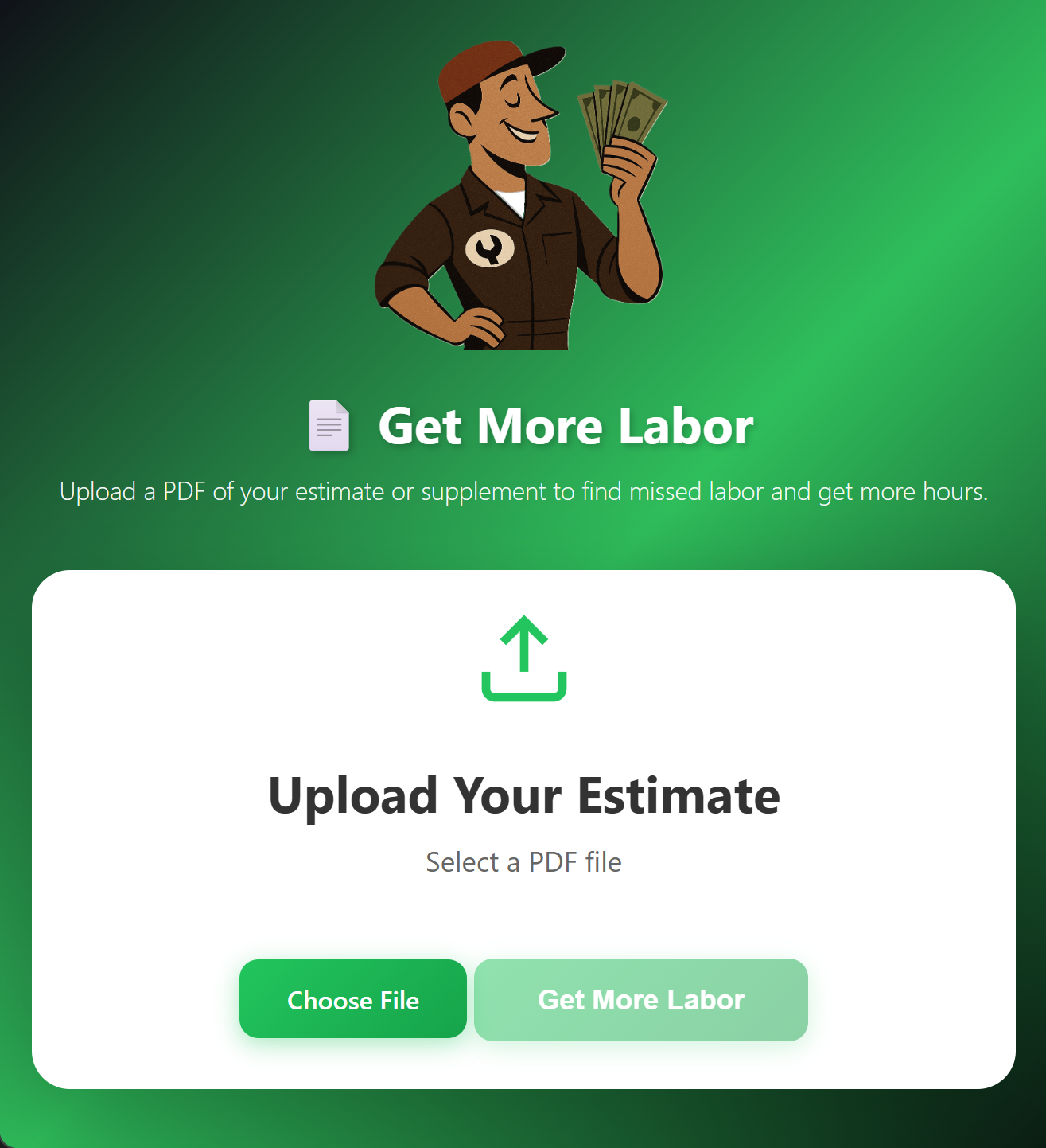 GetMoreLabor.com labor hours breakdown
